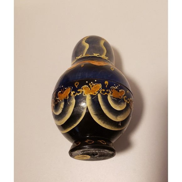 NESTING MATRYOSHKA RUSSIAN HAND PAINTED DOLLS SIGNED  STACKING 5 PIECE WOODEN 5" - Picture 8 of 12